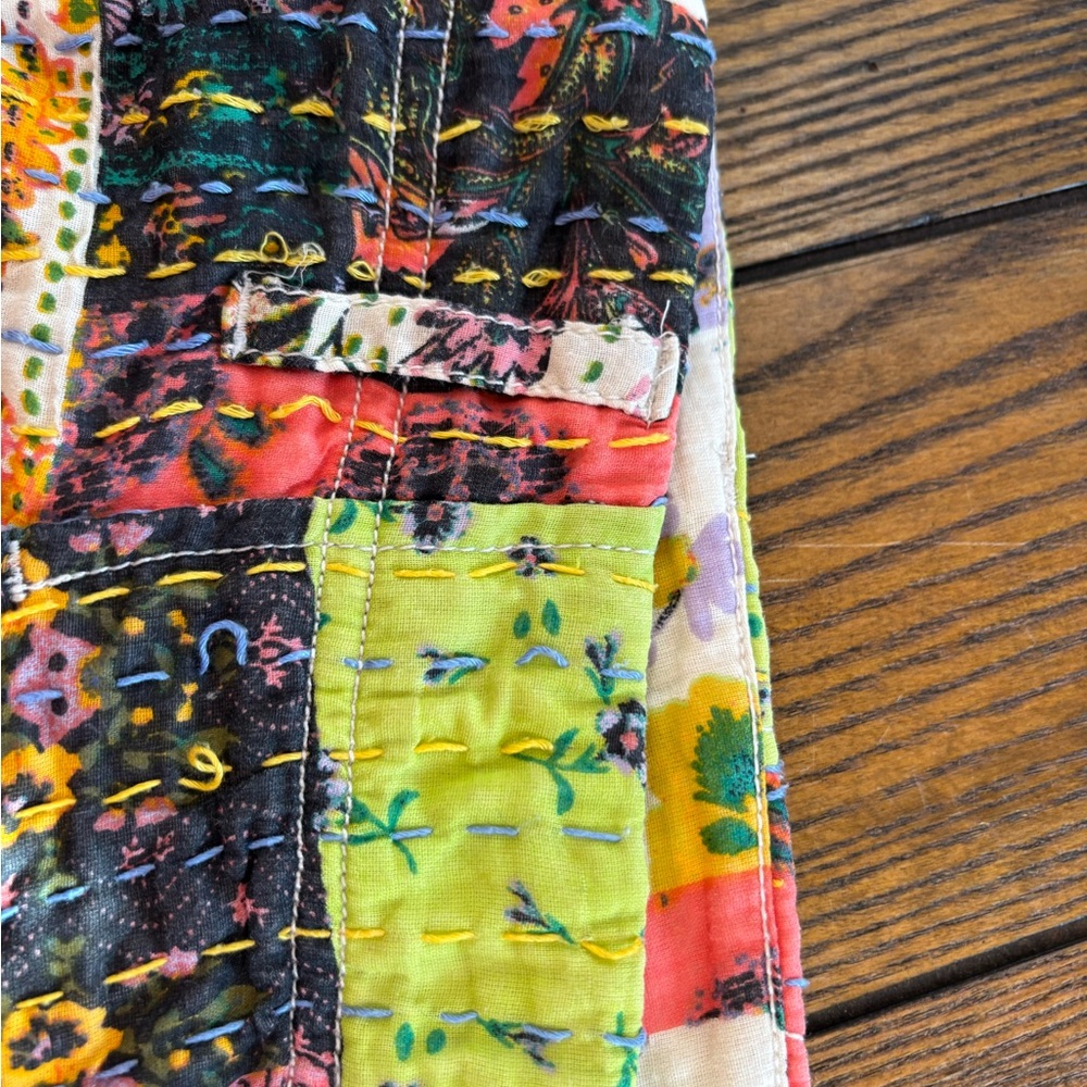 Free People patchwork cotton pants size 6 - Picture 8 of 14